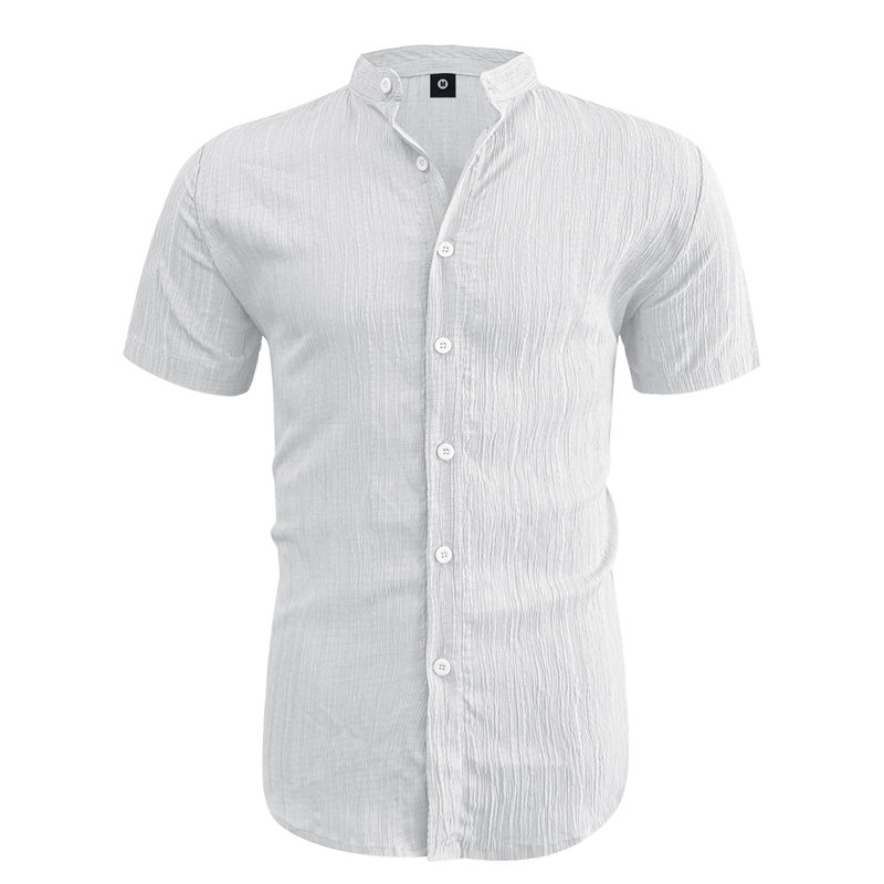 👕 60 % DE RÉDUCTION ! ☀️ Chemise d'été à manches courtes et col montant pour homme – Confortable, respirante et parfaite pour les chaudes journées d'été 🔥