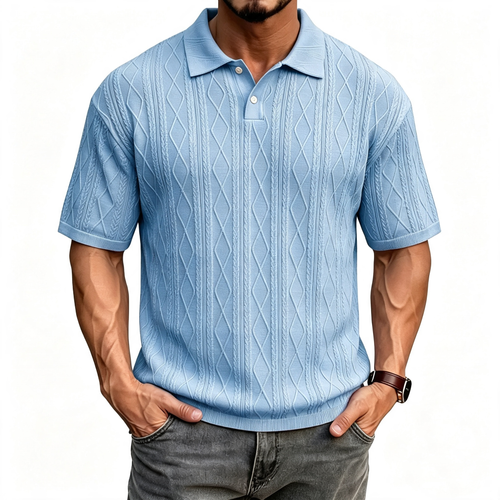 Solid color collared pullover polo shirt