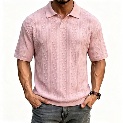 Solid color collared pullover polo shirt