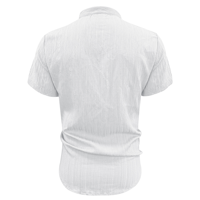 👕 60 % DE RÉDUCTION ! ☀️ Chemise d'été à manches courtes et col montant pour homme – Confortable, respirante et parfaite pour les chaudes journées d'été 🔥