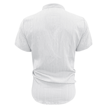 👕 60 % DE RÉDUCTION ! ☀️ Chemise d'été à manches courtes et col montant pour homme – Confortable, respirante et parfaite pour les chaudes journées d'été 🔥